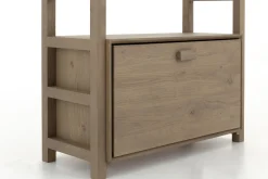 Aber, Shoe Rack, Weathered Oak, With Closet Rod