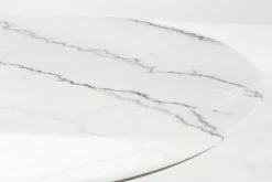 Aboah, Dining Table, Round, White Marble, 145 Cm