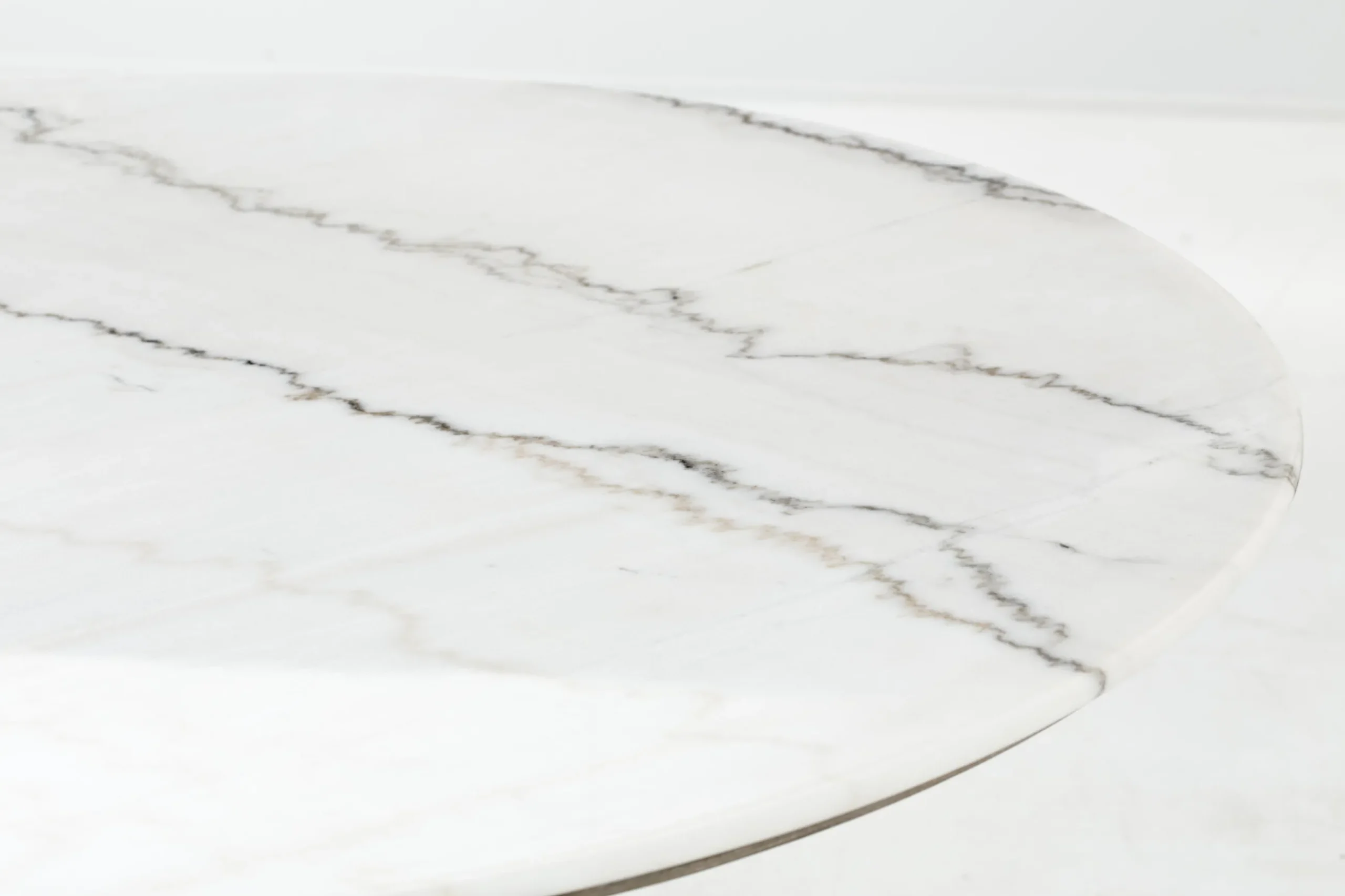 Aboah, Dining Table, Round, White Marble, 145 Cm