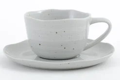 Alanah, Cup And Saucer, Ceramic, Grey, 150Ml