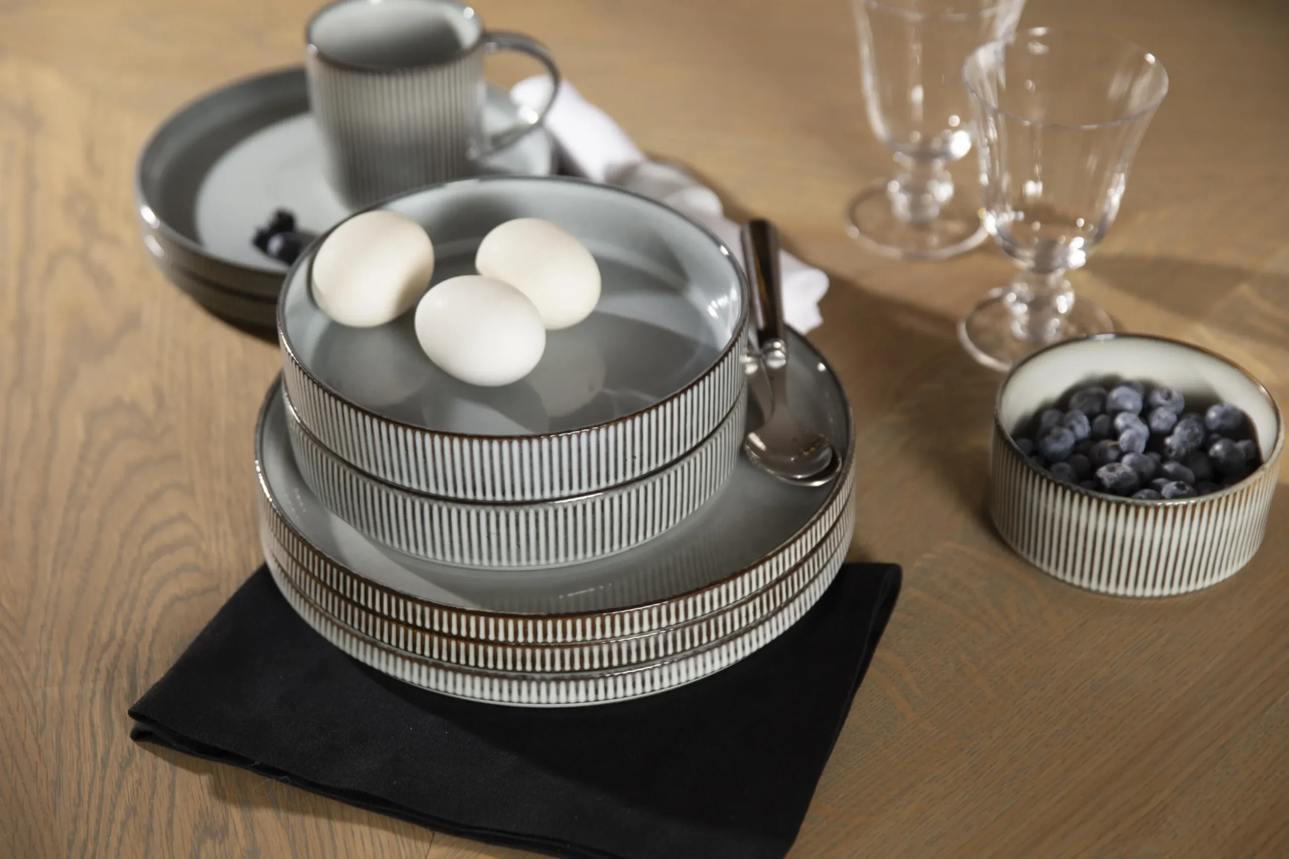 Architecto, Pasta Plate, Ceramic, Grey