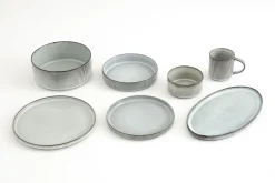 Architecto, Serving Plate, Ceramic, Grey