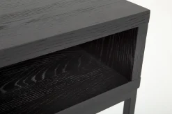 Armand, Console Table, Black Oak And Metal