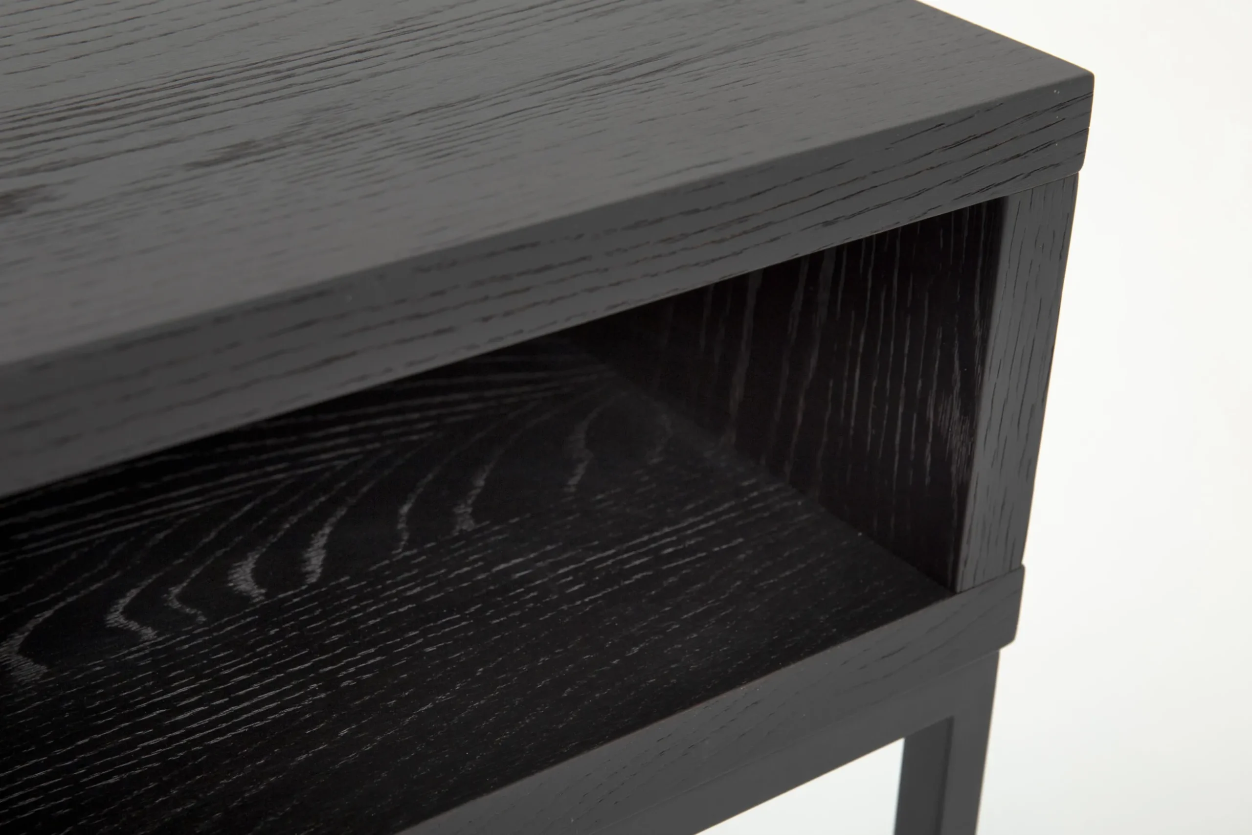 Armand, Console Table, Black Oak And Metal