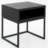 Armand, Side Table, Black Oak And Metal