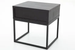 Armand, Side Table, Black Oak And Metal