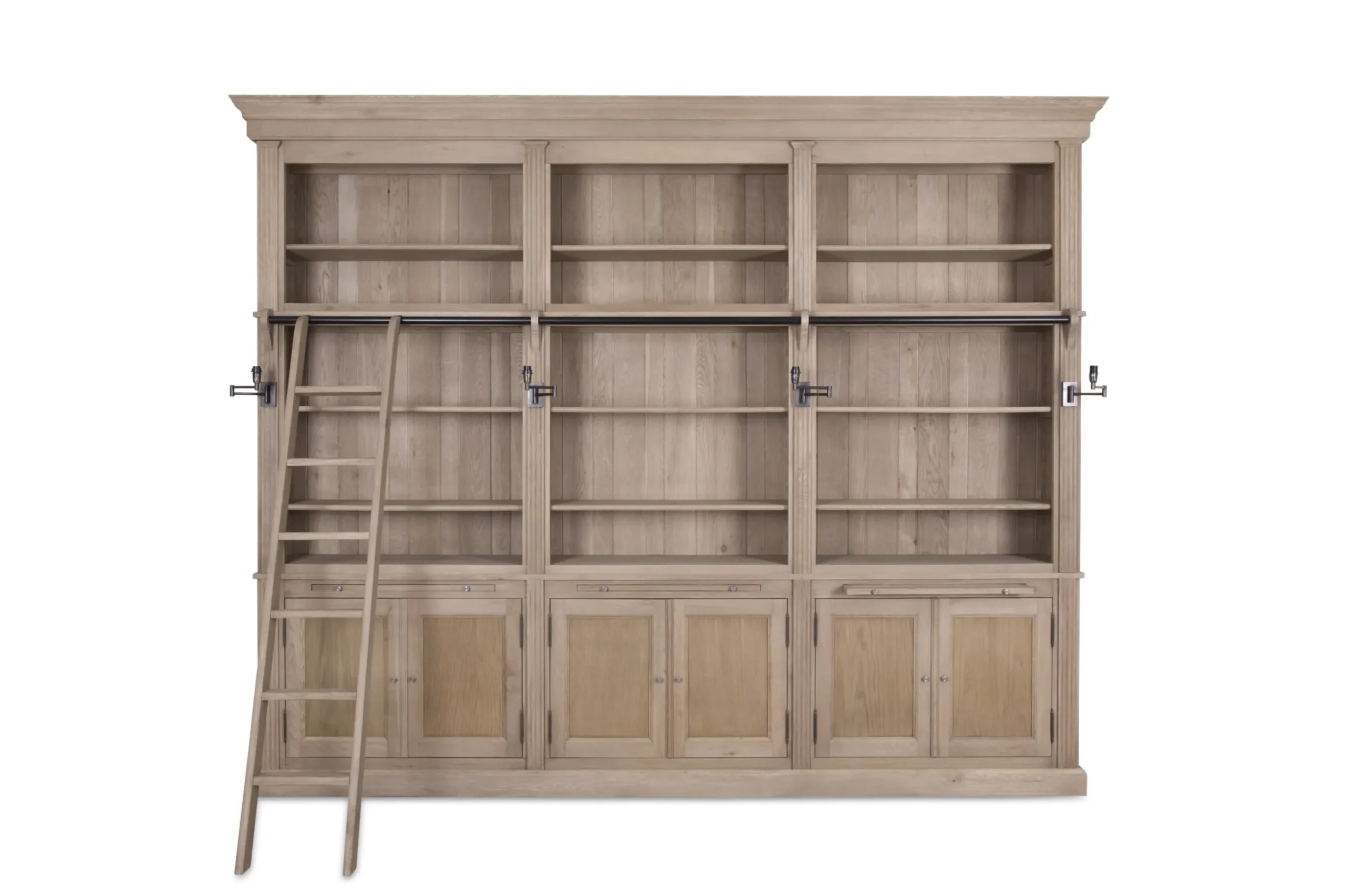 Balmore, Bookcase, Weathered Oak, 3 Parts , With Ladder