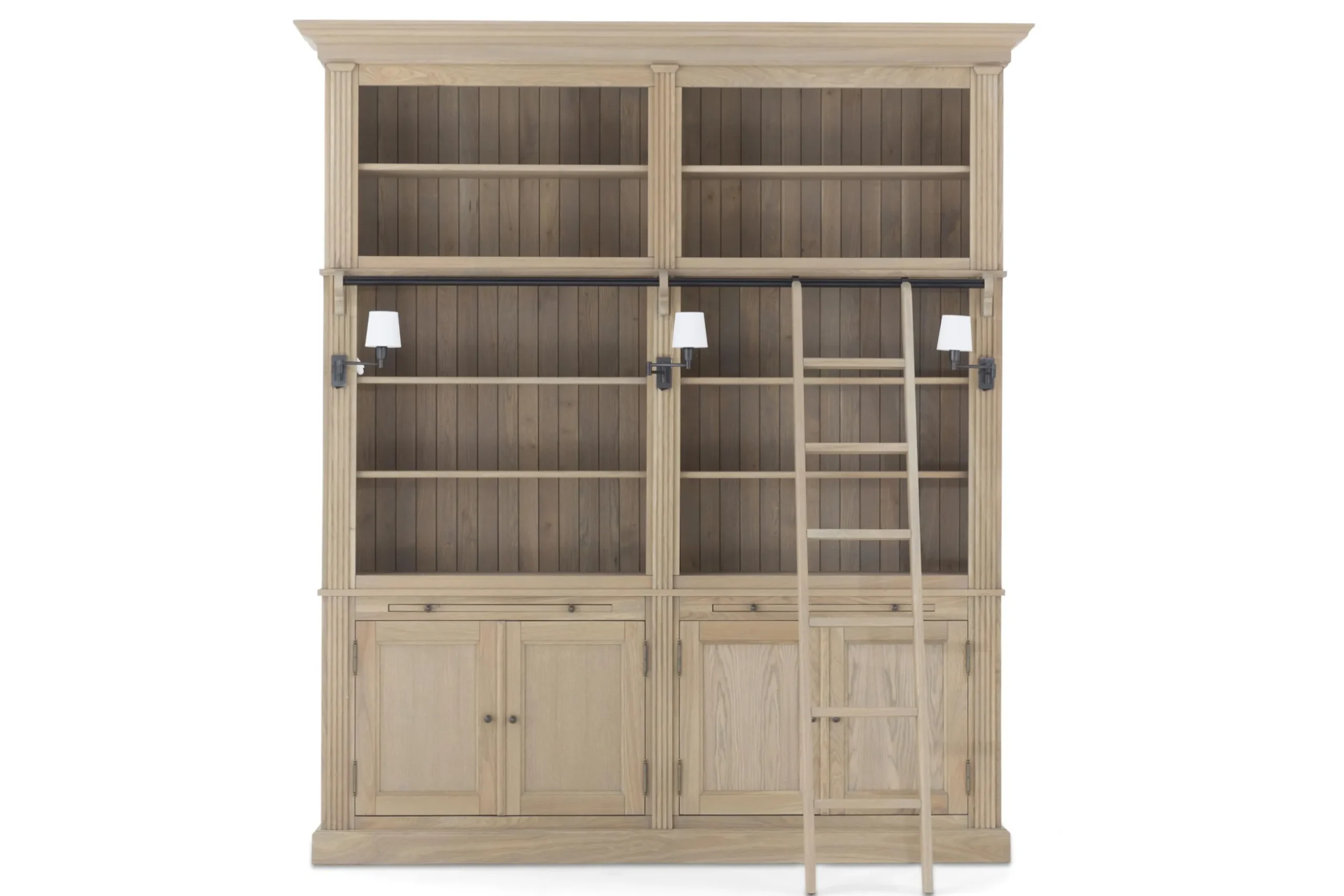 Balmore, Bookcase, Weathered Oak, 2 Parts , With Ladder