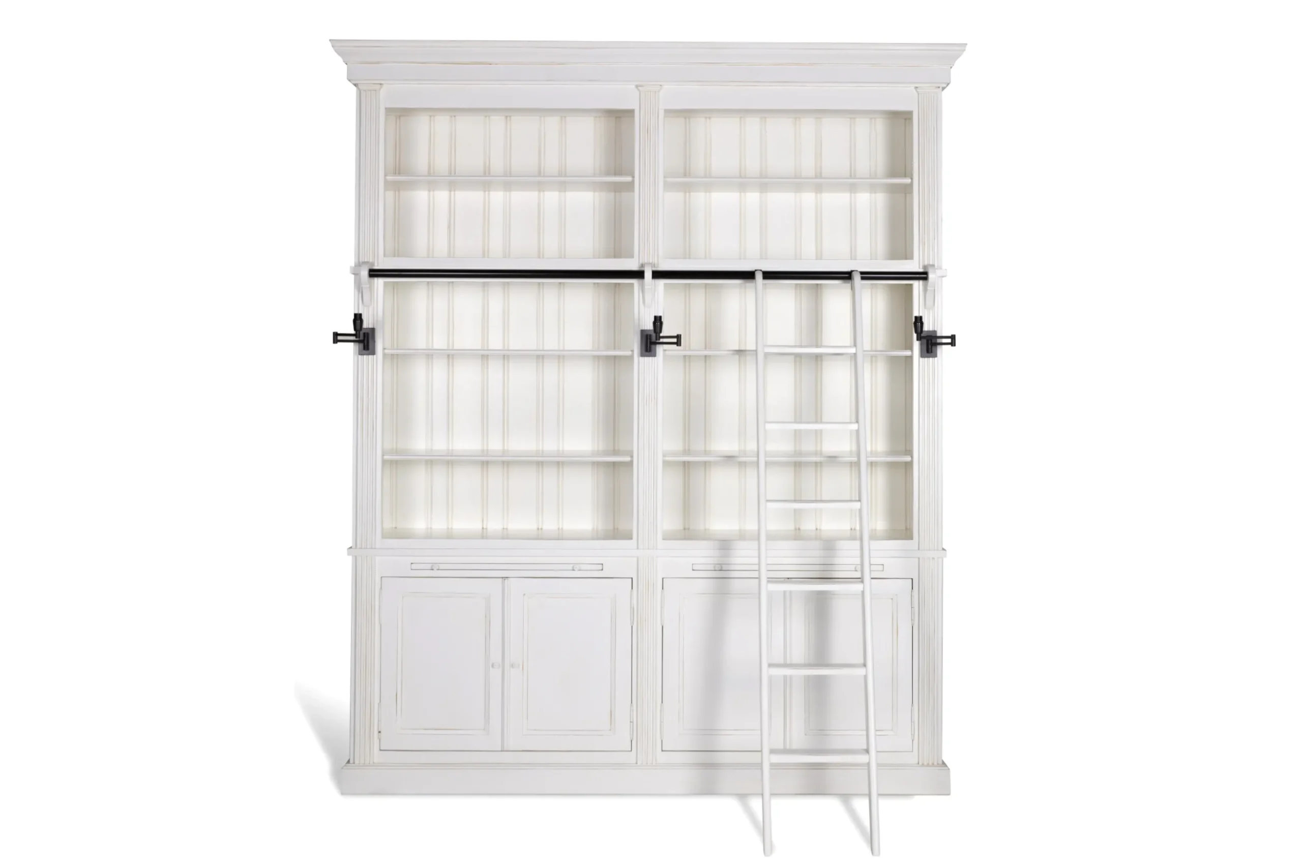 Balmore, Bookcase, White, 2 Parts, With Ladder