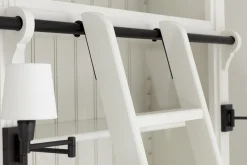 Balmore, Bookcase, White, 2 Parts, With Ladder