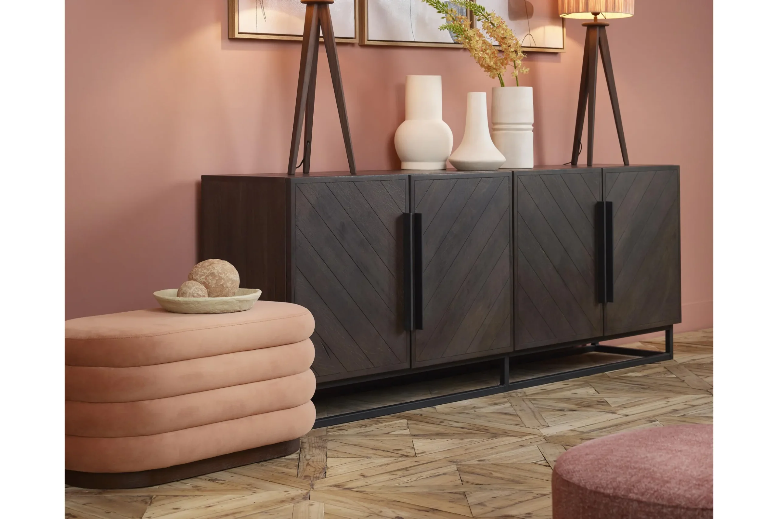Beatrice, Pouf, Oval, Pink