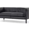 Bellamy, Sofa, Black, Leather, 2,5 Seater