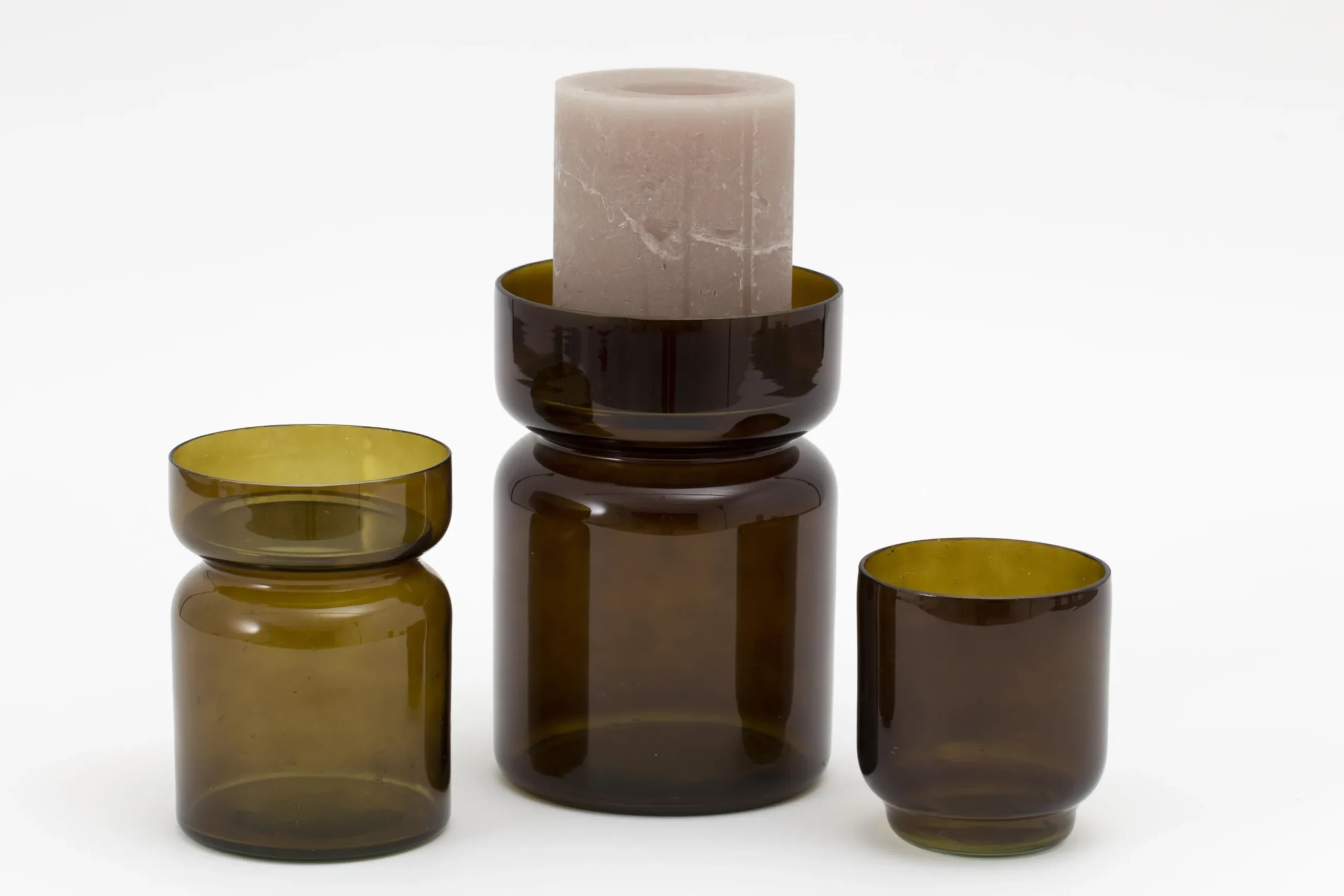 Berami, Tea Light Holder, Glass, Brown