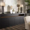 Bjorn, Sideboard, Black, 4 Doors, With Dimmable Led Lights