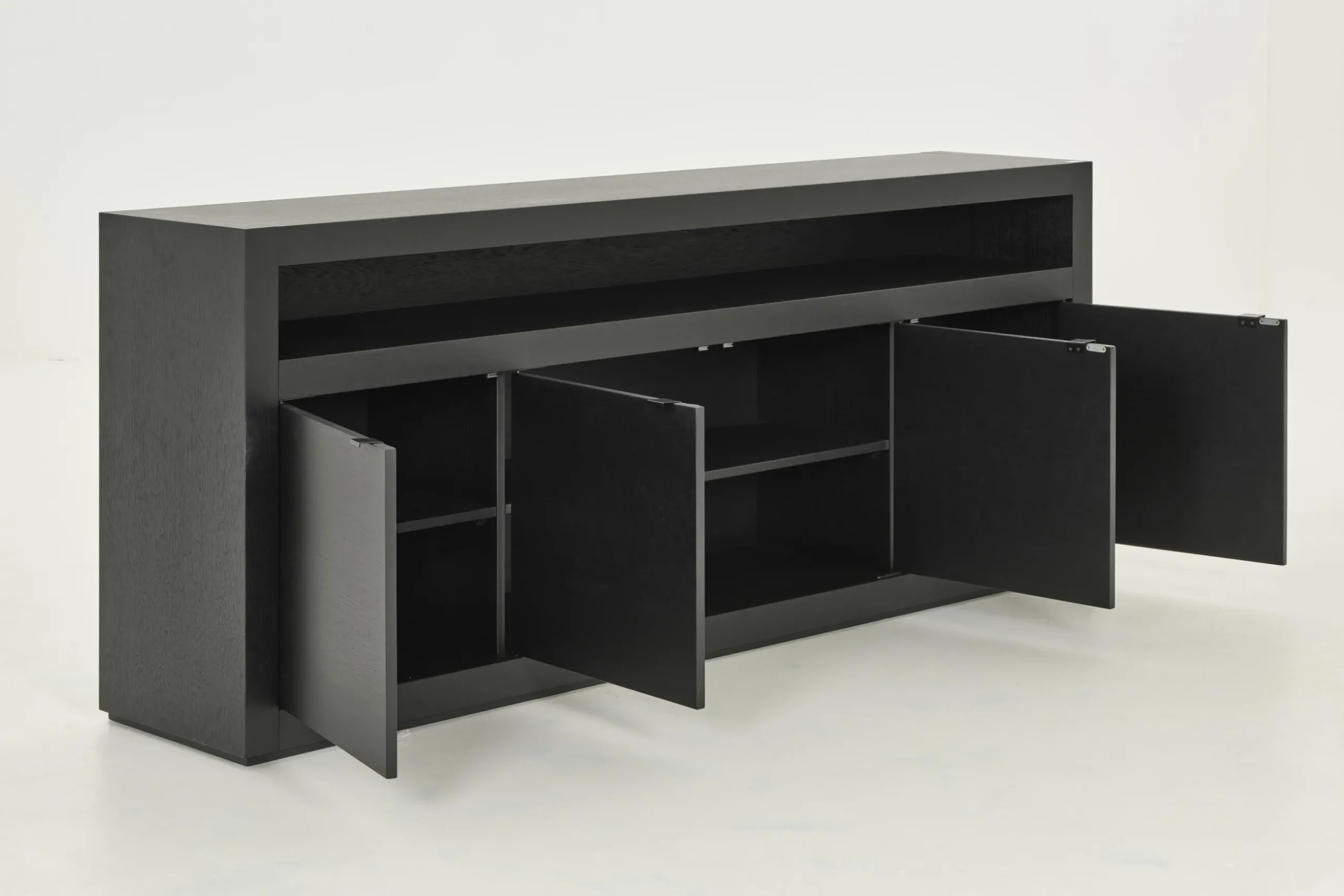 Bjorn, Sideboard, Black, 4 Doors, With Dimmable Led Lights