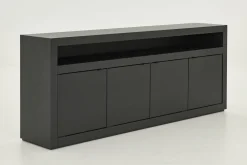 Bjorn, Sideboard, Black, 4 Doors, With Dimmable Led Lights