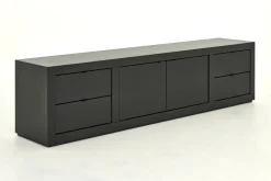 Bjorn, Tv Cabinet, Black, 2 Doors, 4 Drawers