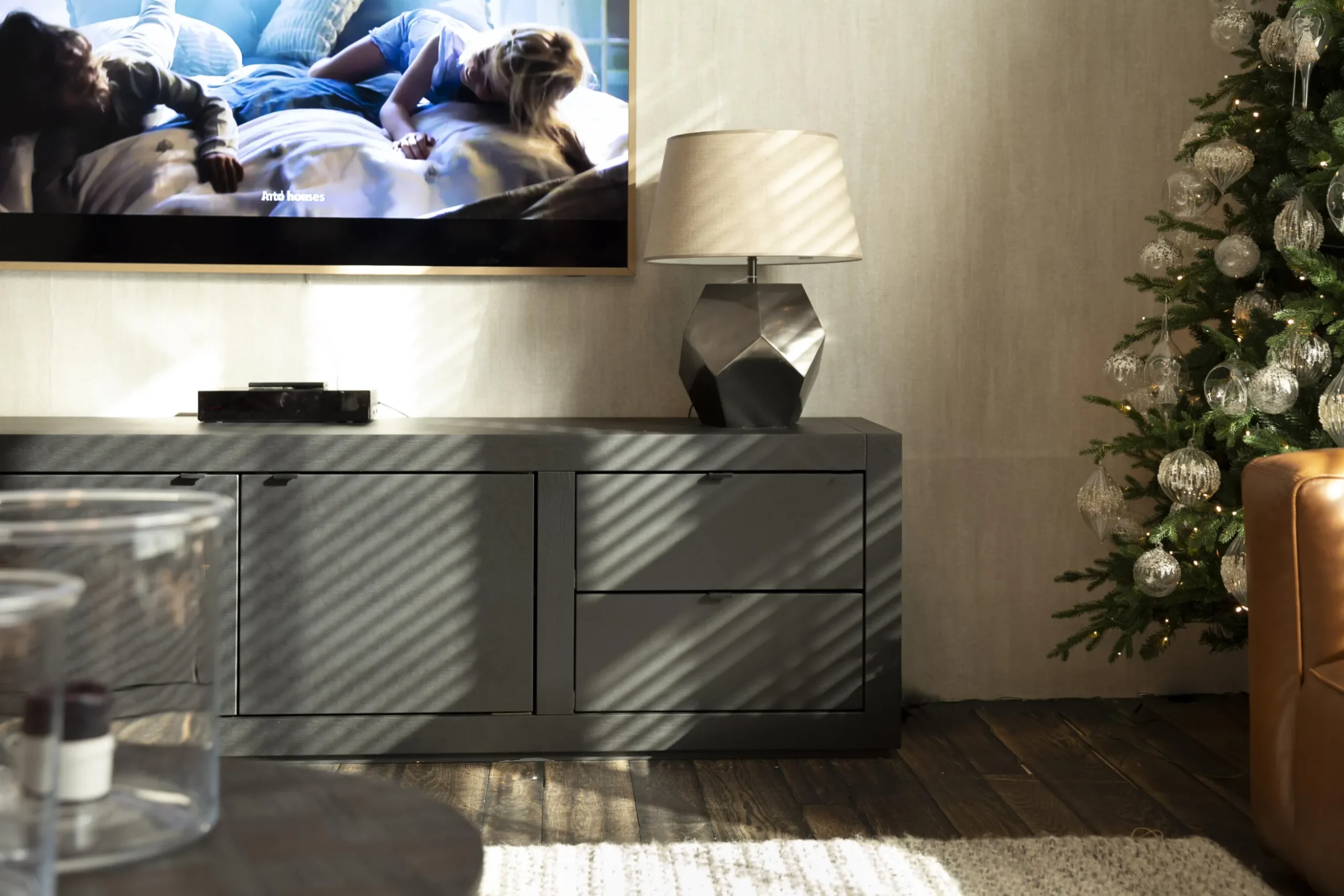 Bjorn, Tv Cabinet, Black, 2 Doors, 4 Drawers