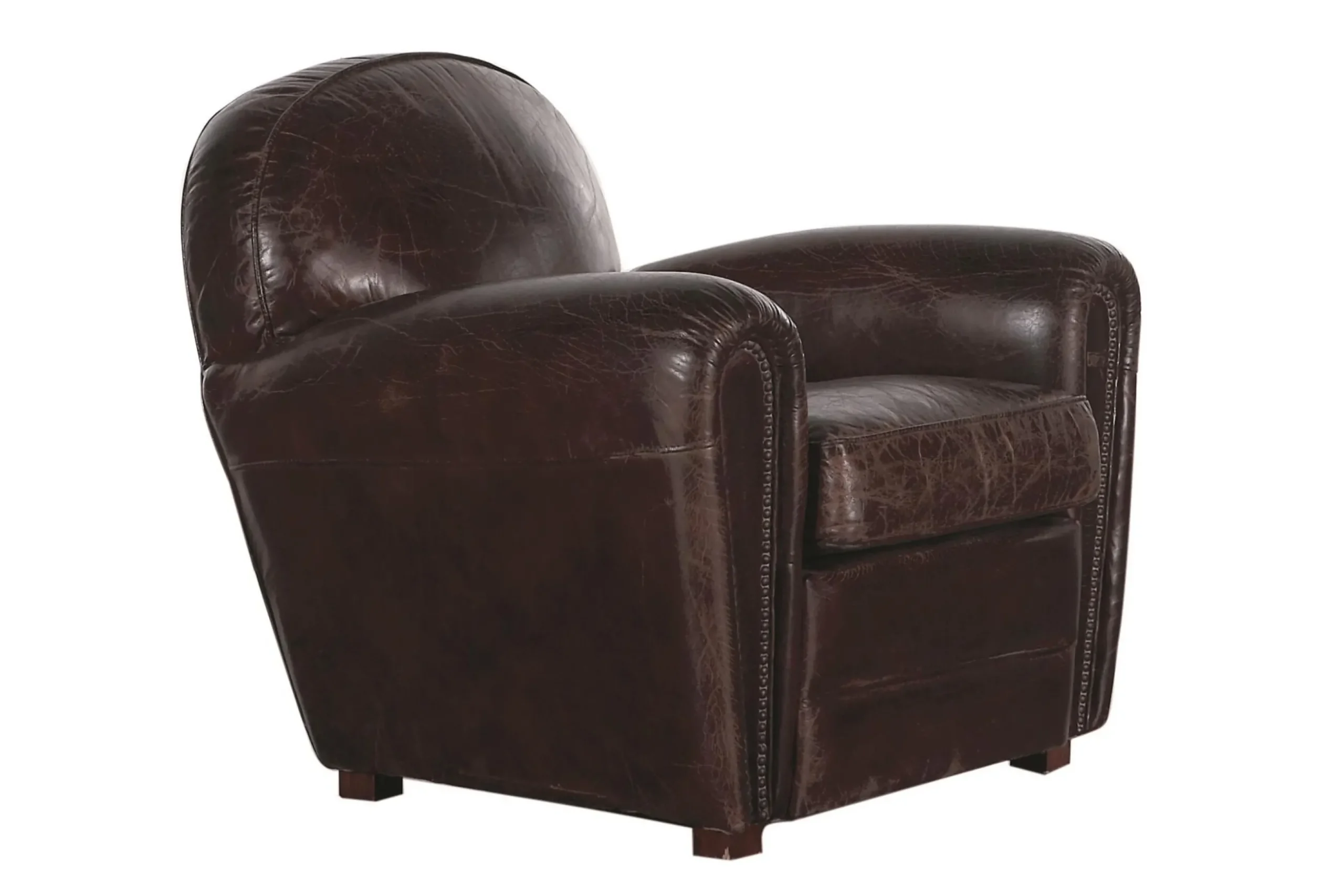 Burnham, Club Armchair, Dark Brown, Leather