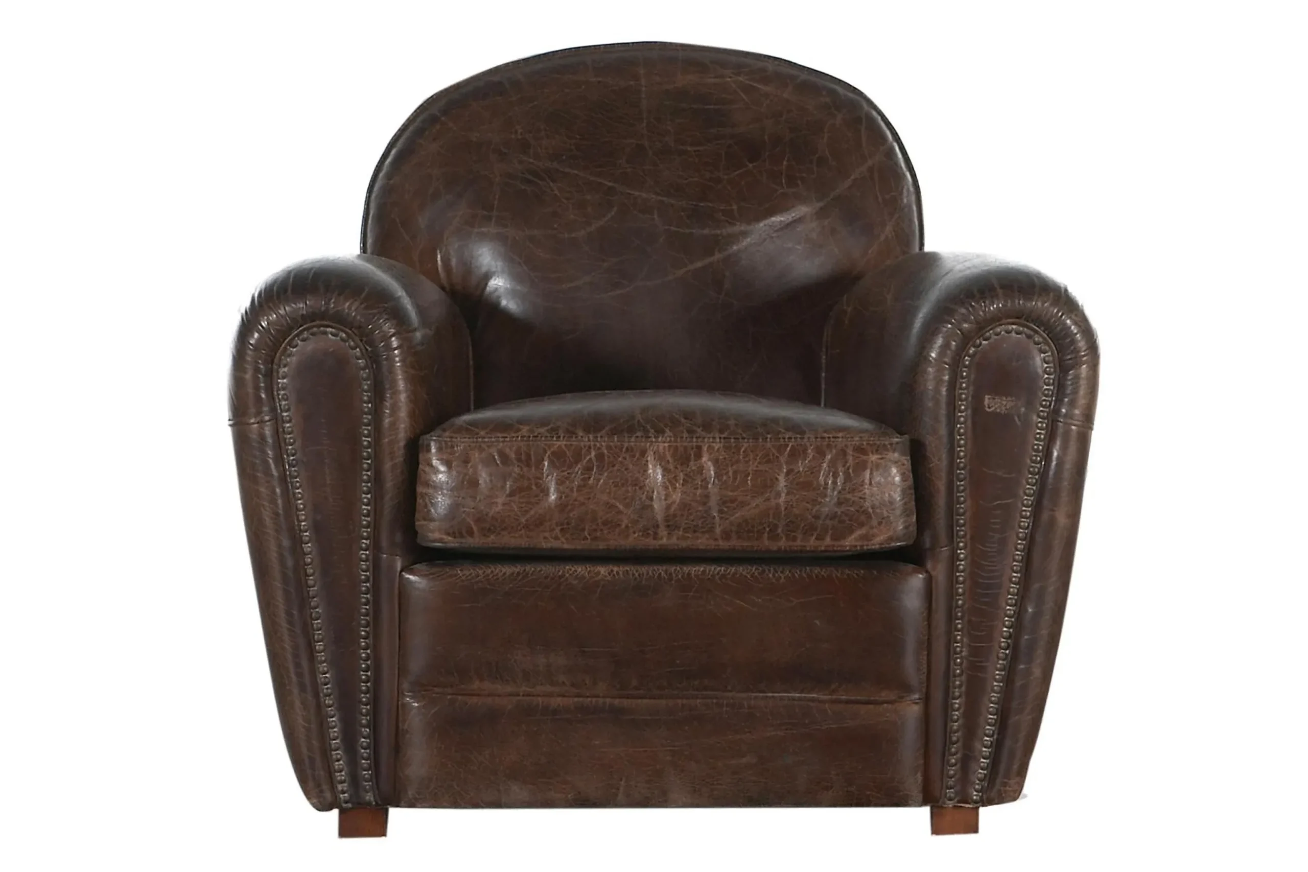 Burnham, Club Armchair, Dark Brown, Leather