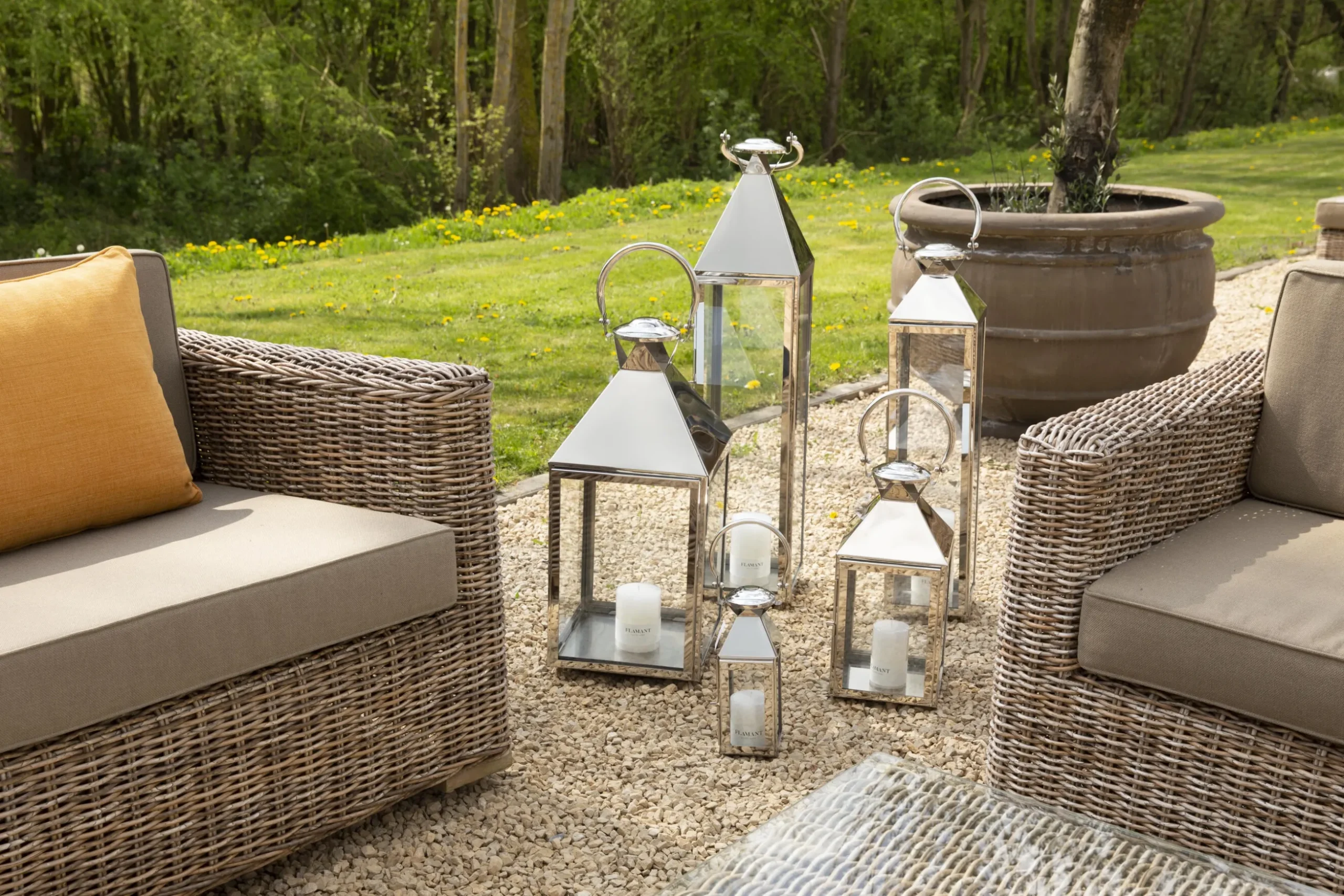Charme, Lantern, Steel And Glass, Xl