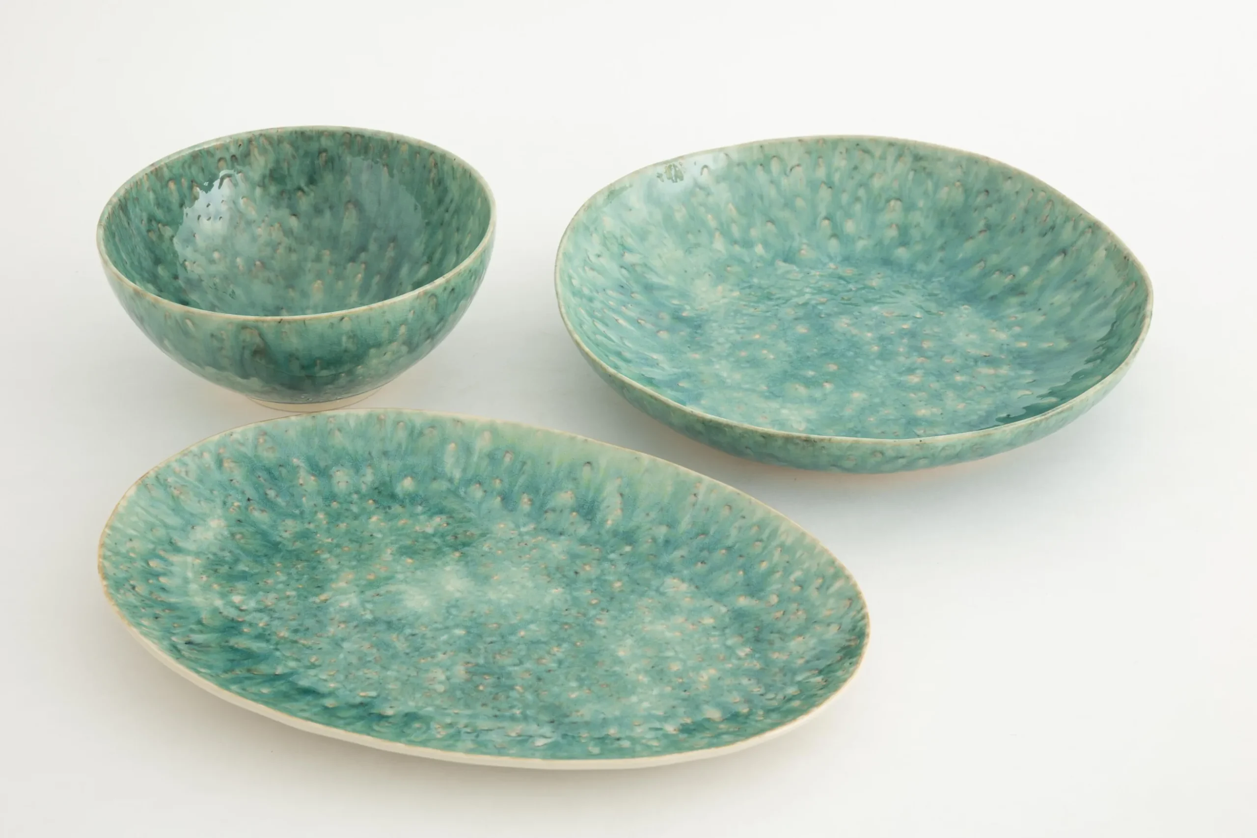 Cresta, Serving Plate, Ceramic, Turquoise, Oval