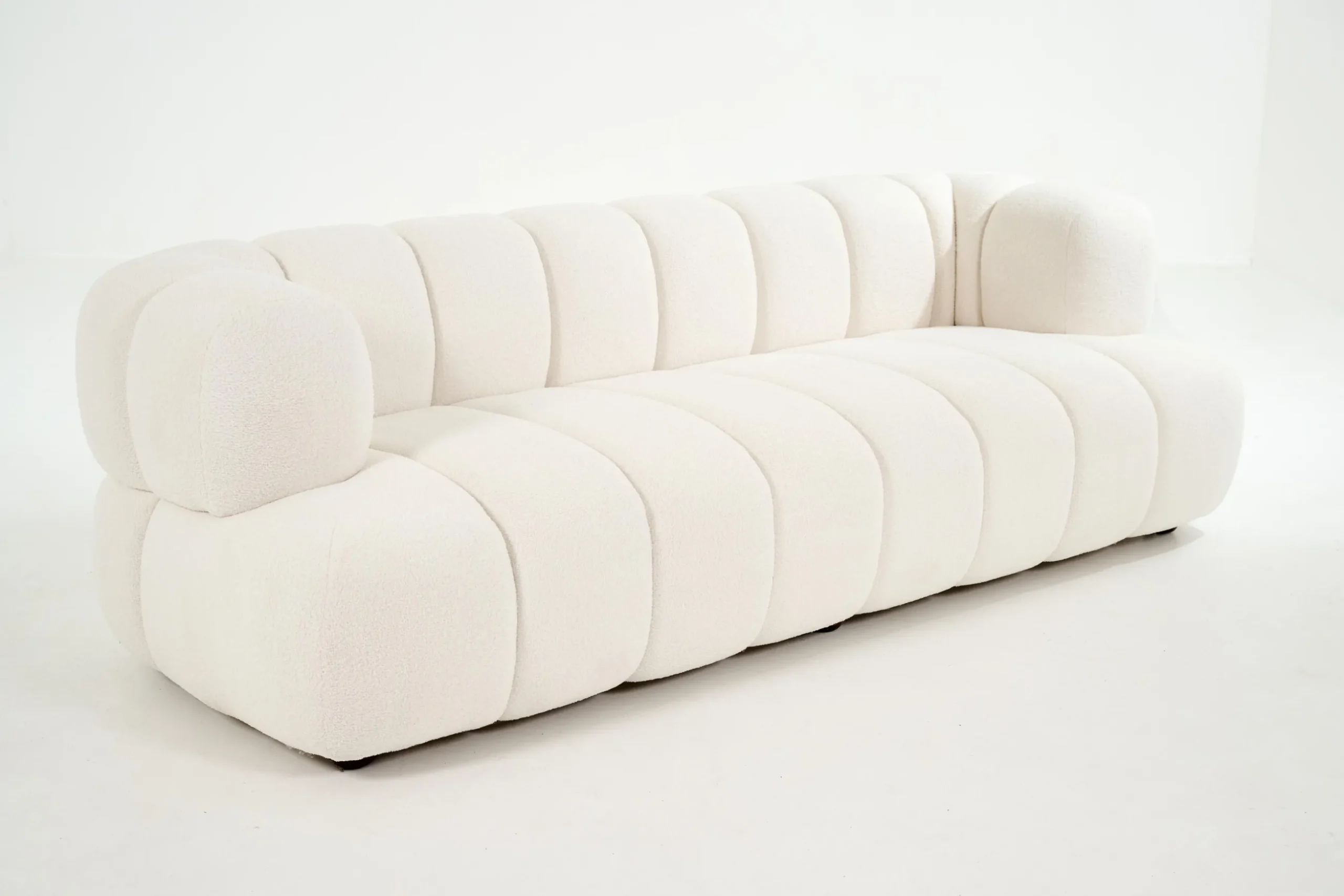 Dallas, Sofa, White, Boucle, 3 Seater