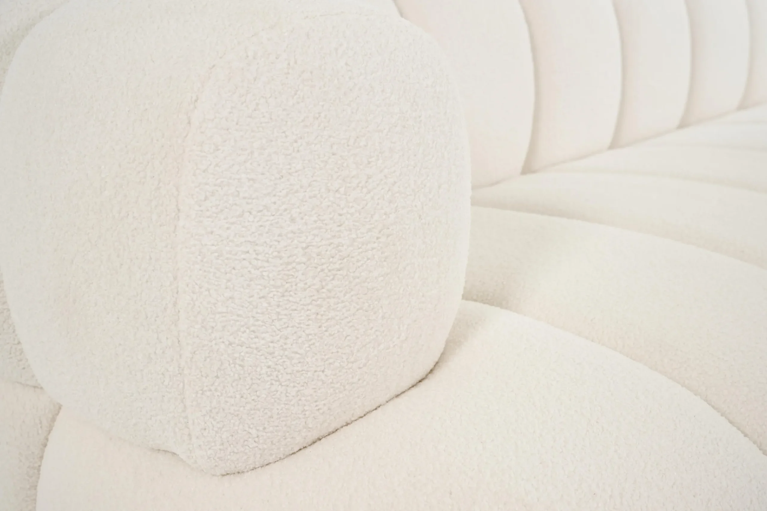 Dallas, Sofa, White, Boucle, 3 Seater