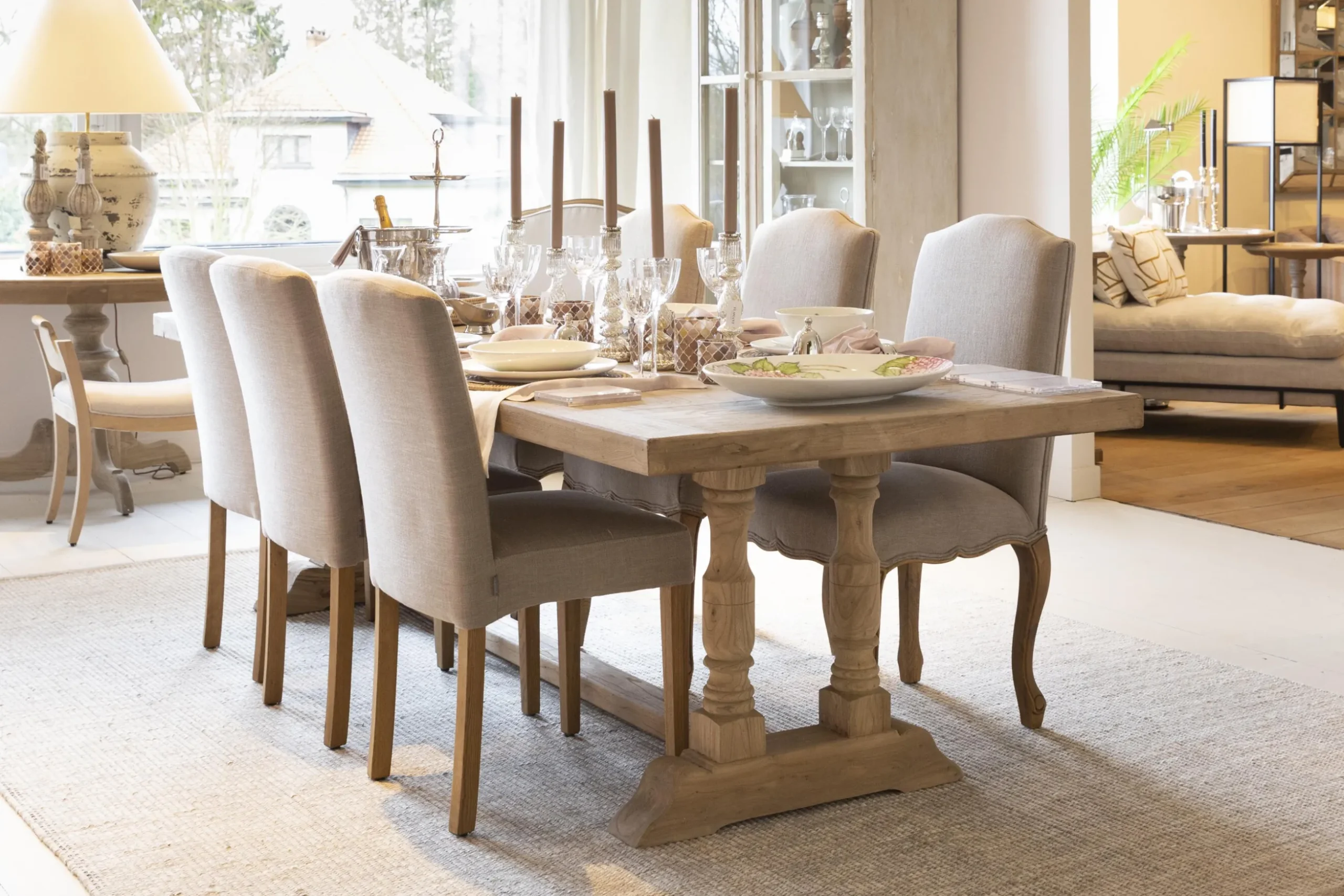 Dalya, Chair, Birch, Off-White Linen