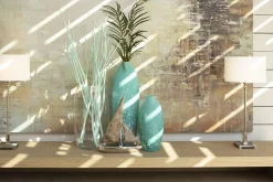 Dego, Vase, Glass, Turquoise, L