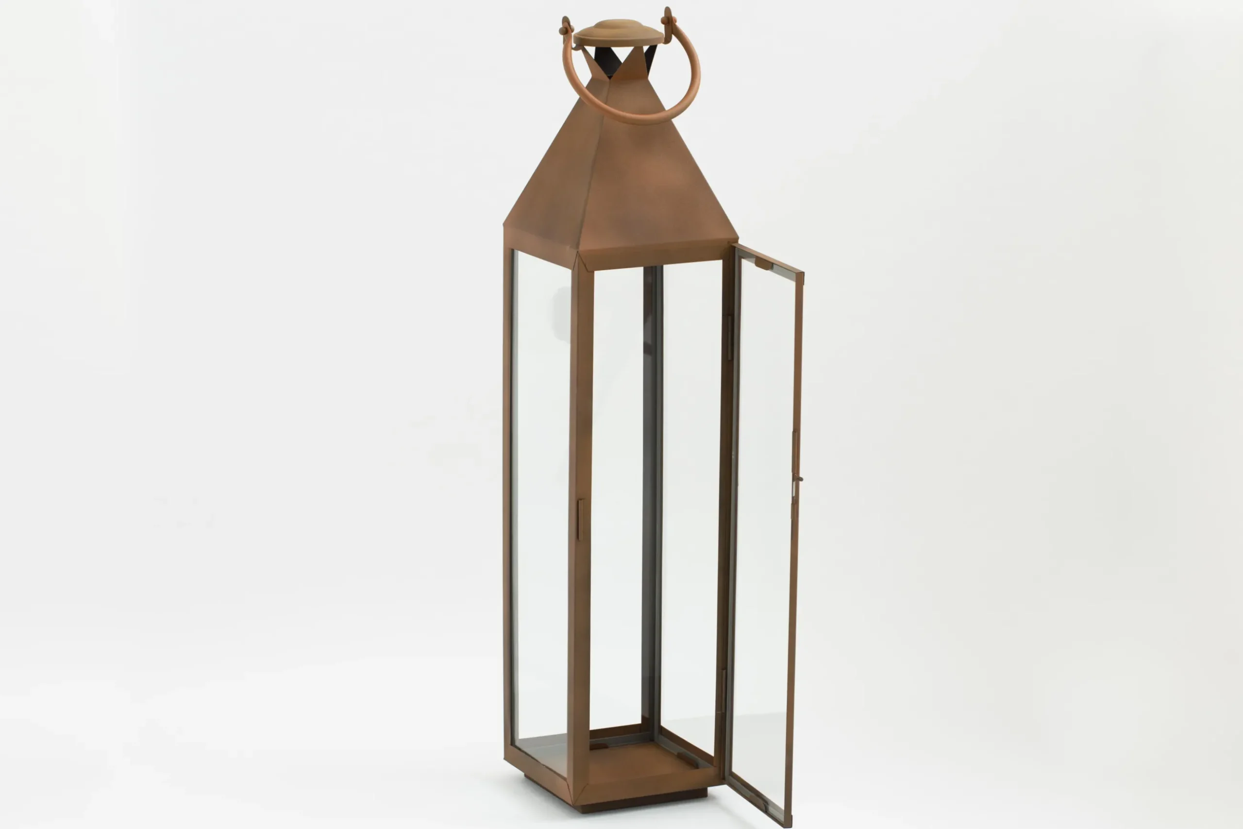 Ellis, Lantern, Iron And Glass, Rust, Xl
