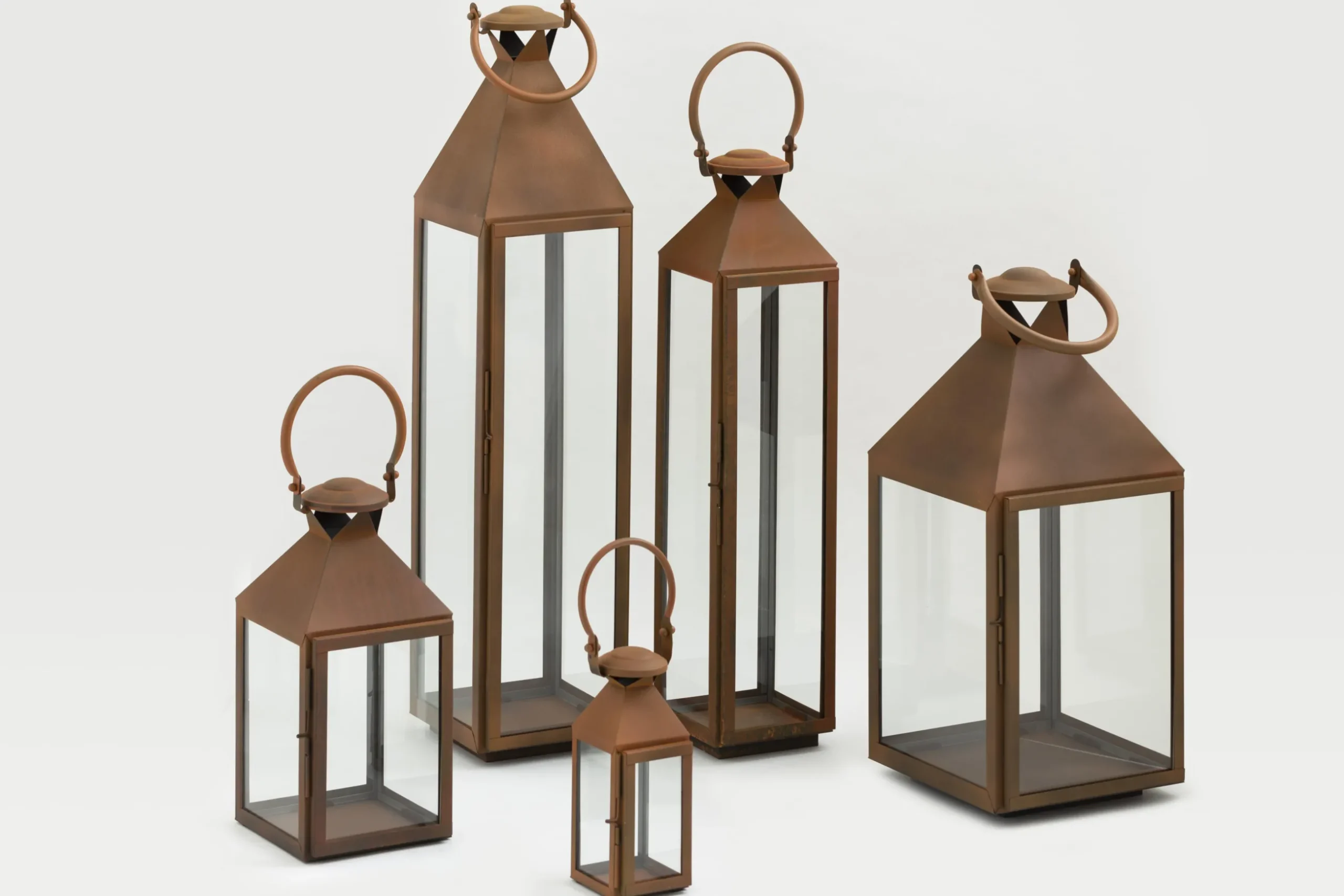 Ellis, Lantern, Iron And Glass, Rust, Xl