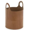Hanan, Basket, Leather, Round