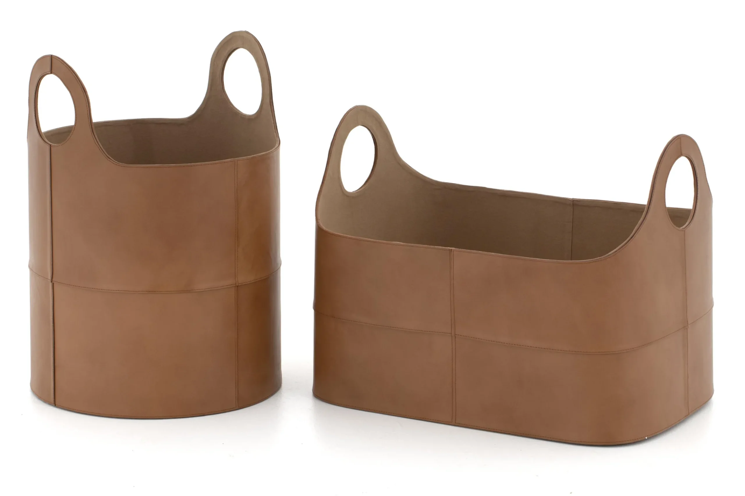 Hanan, Basket, Leather, Round
