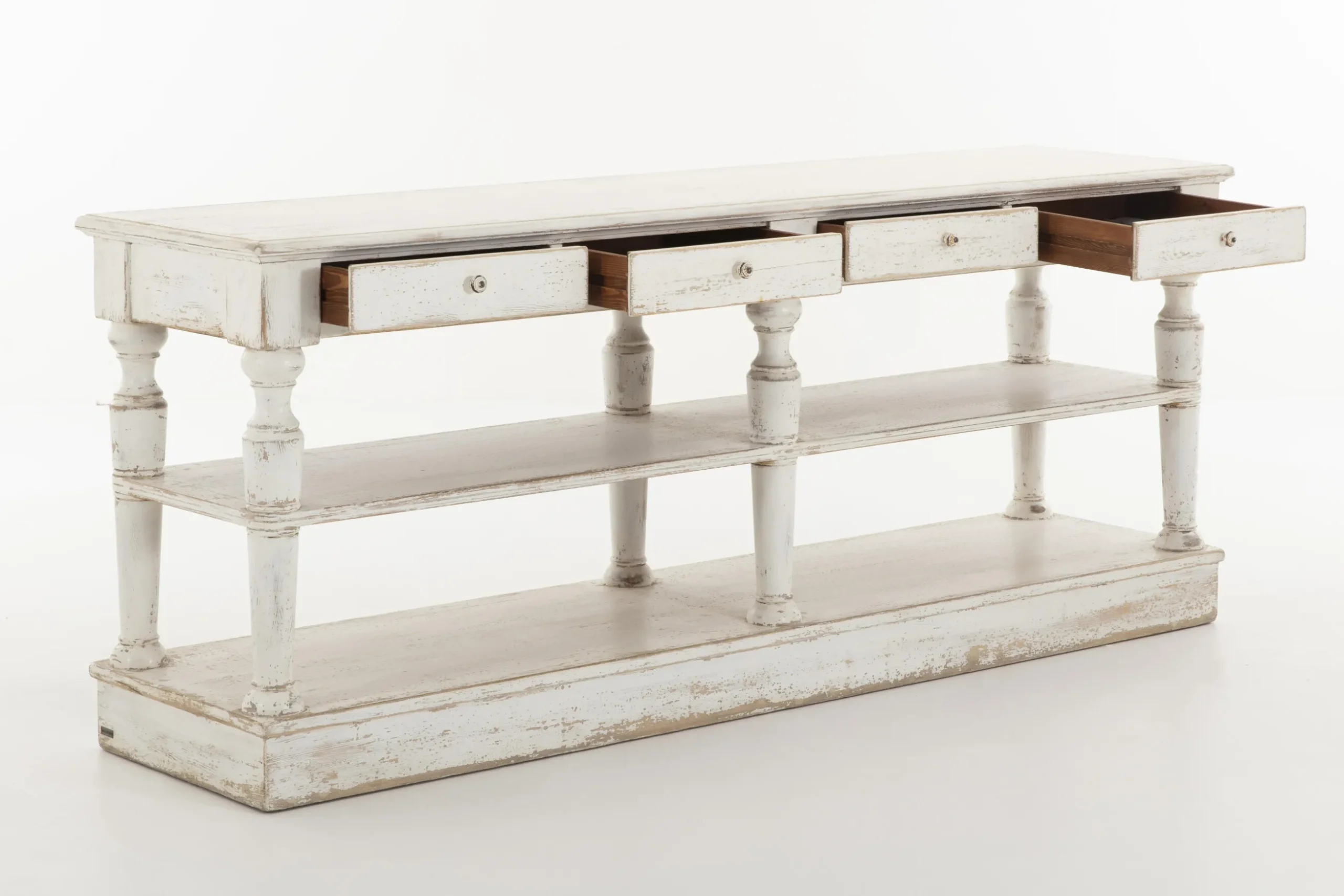 Henrice, Console Table, 3 Levels, 4 Drawers, Antique Finish