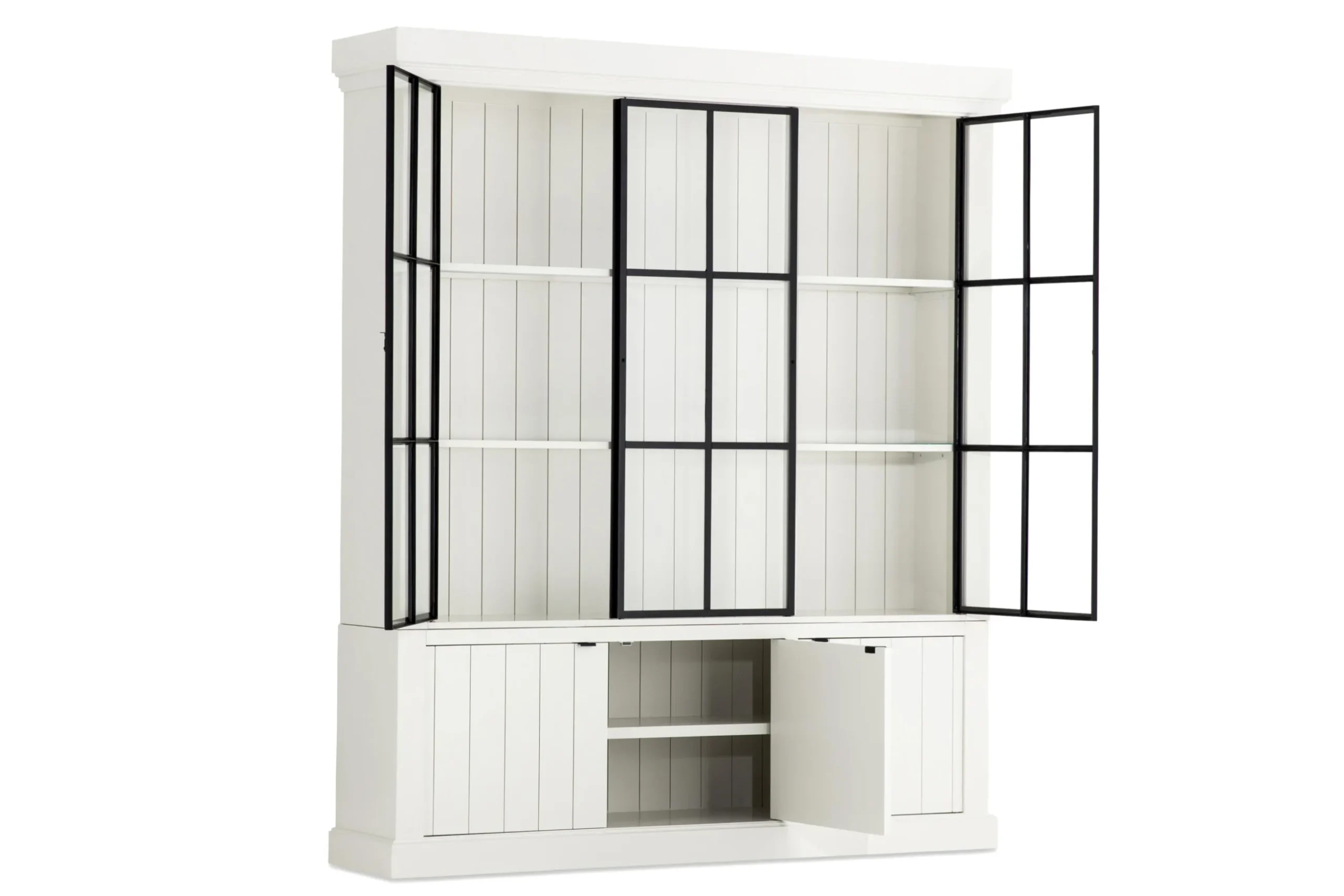 Iron Jason, Cabinet, White, 3 Iron Doors