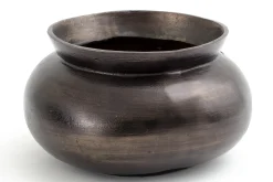 Jeddo, Vase, Metal, Black, L