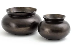 Jeddo, Vase, Metal, Black, S