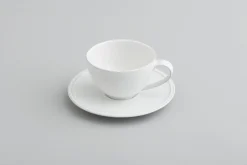 Jille, Cup And Saucer, Ceramic, White, L, 200Ml