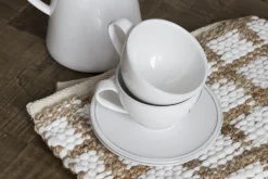 Jille, Cup And Saucer, Ceramic, White, L, 200Ml