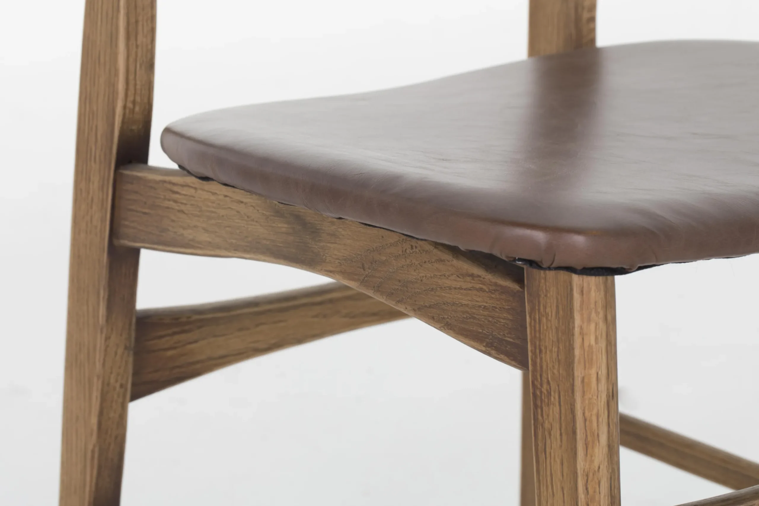 Joel, Chair, Oak And Leather Seat