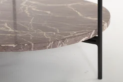 Karina, Coffee Table, Marble And Metal, Red