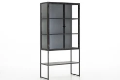 Laurance, Display Cabinet, Black, Metal, 2 Doors
