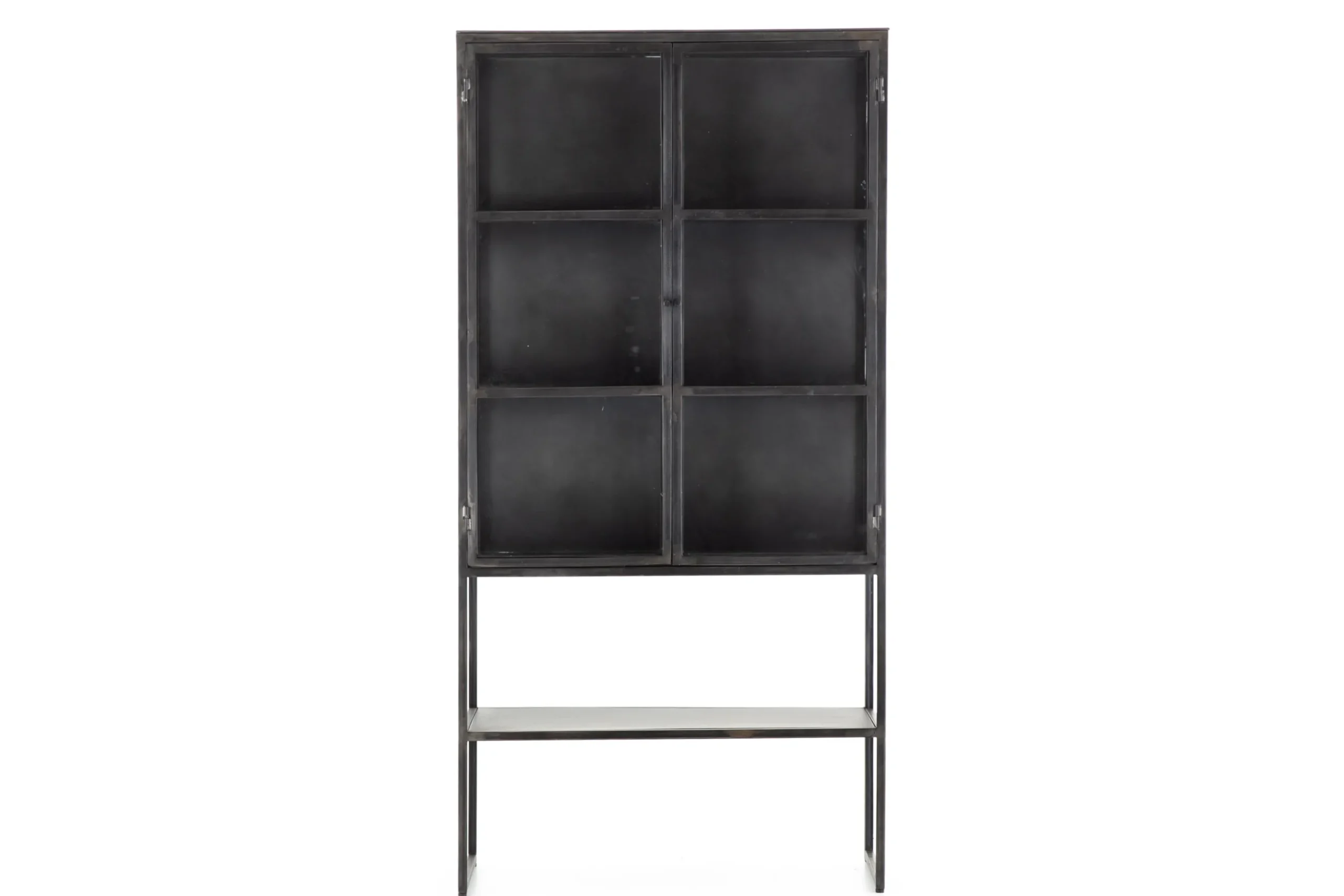 Laurance, Display Cabinet, Black, Metal, 2 Doors