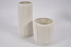 Laurena, Vase, Ceramic, Latte, L