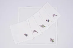 Lavender, Napkin, Embroidery, Set Of 6