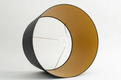 Lindro, Lampshade, Black And Gold, Cylinder, 50 Cm