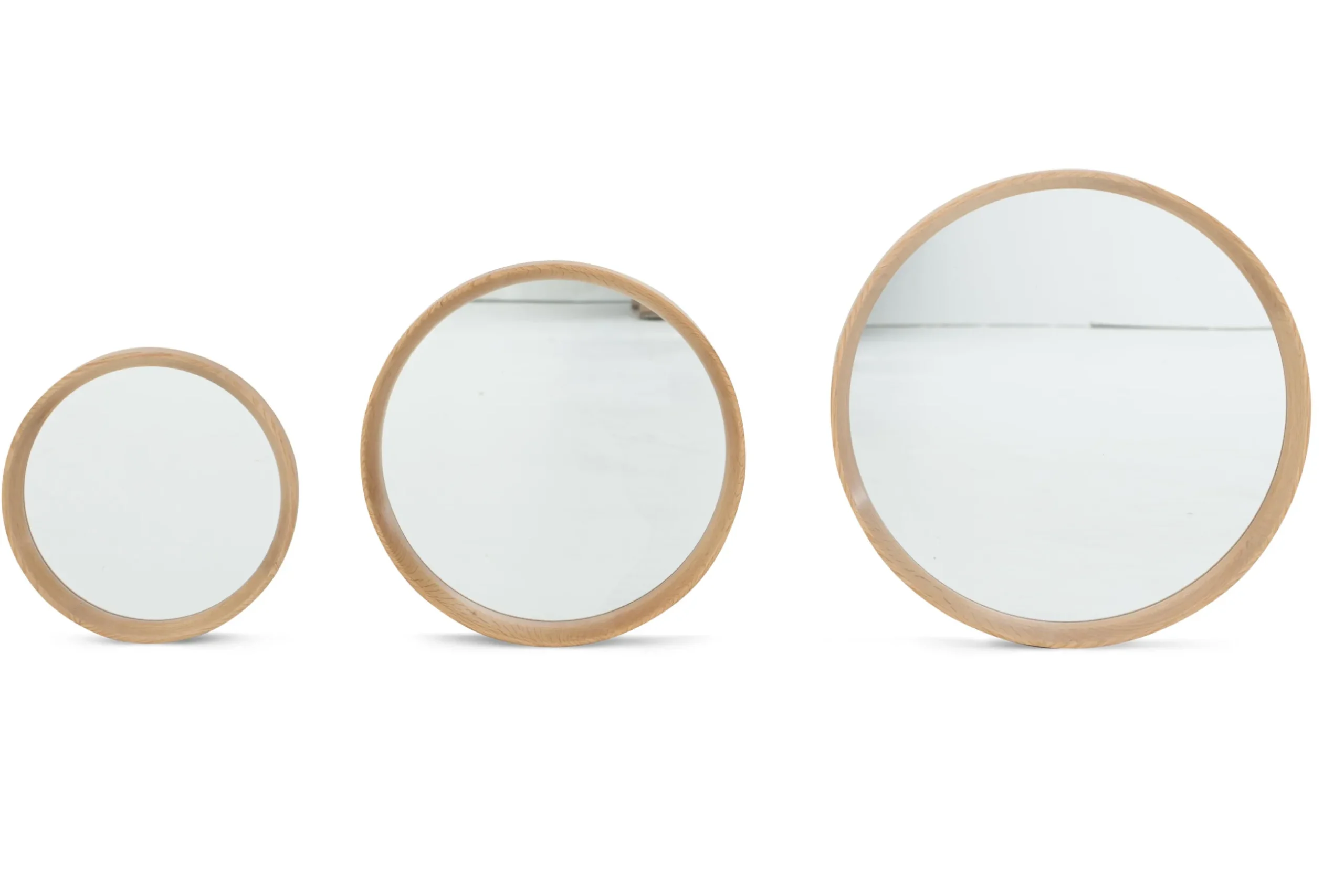 Lucente, Mirror, Oak, Round, 33Cm