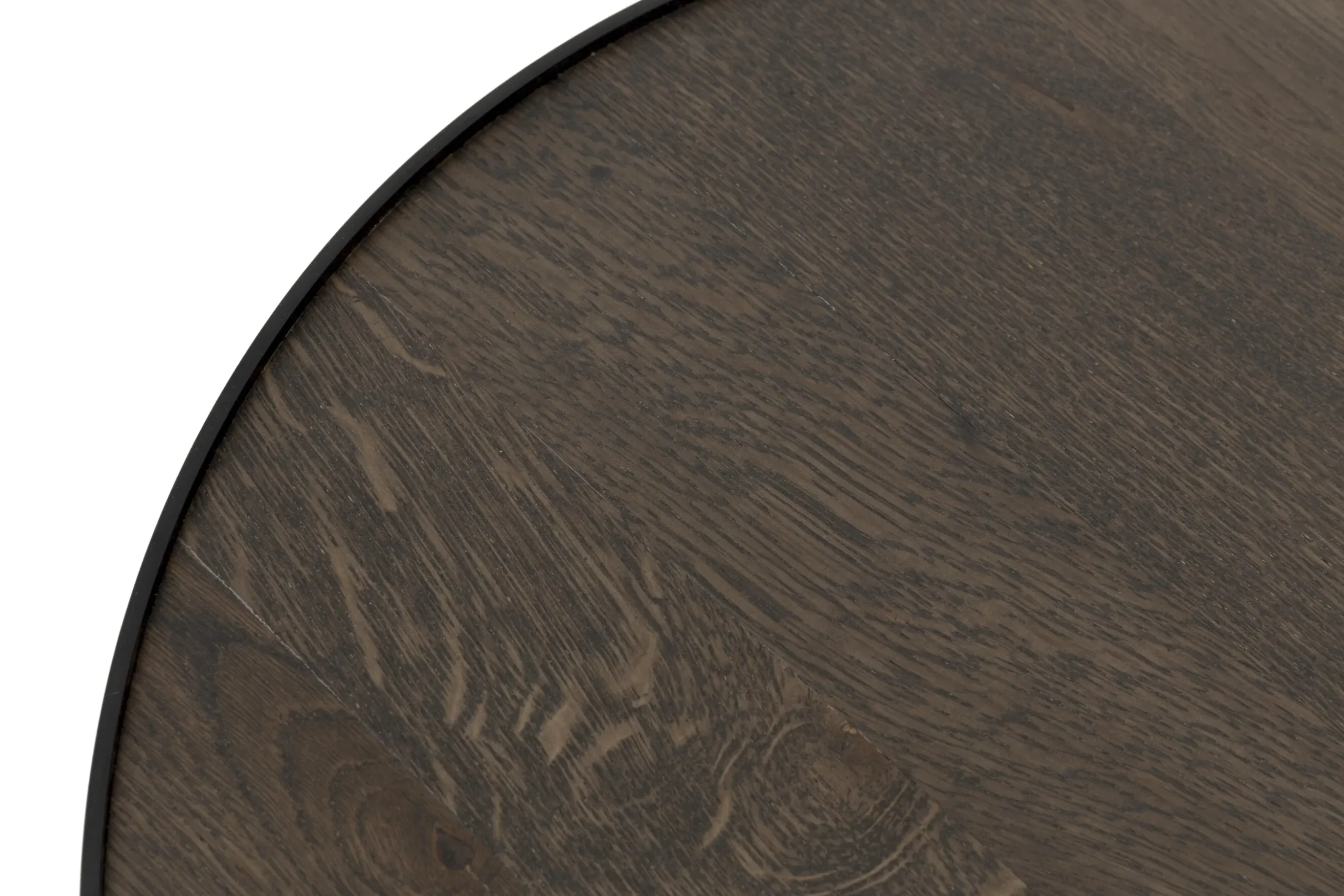 Madison, Side Table, Oak And Metal, Round, 45 Cm, Dark Brown