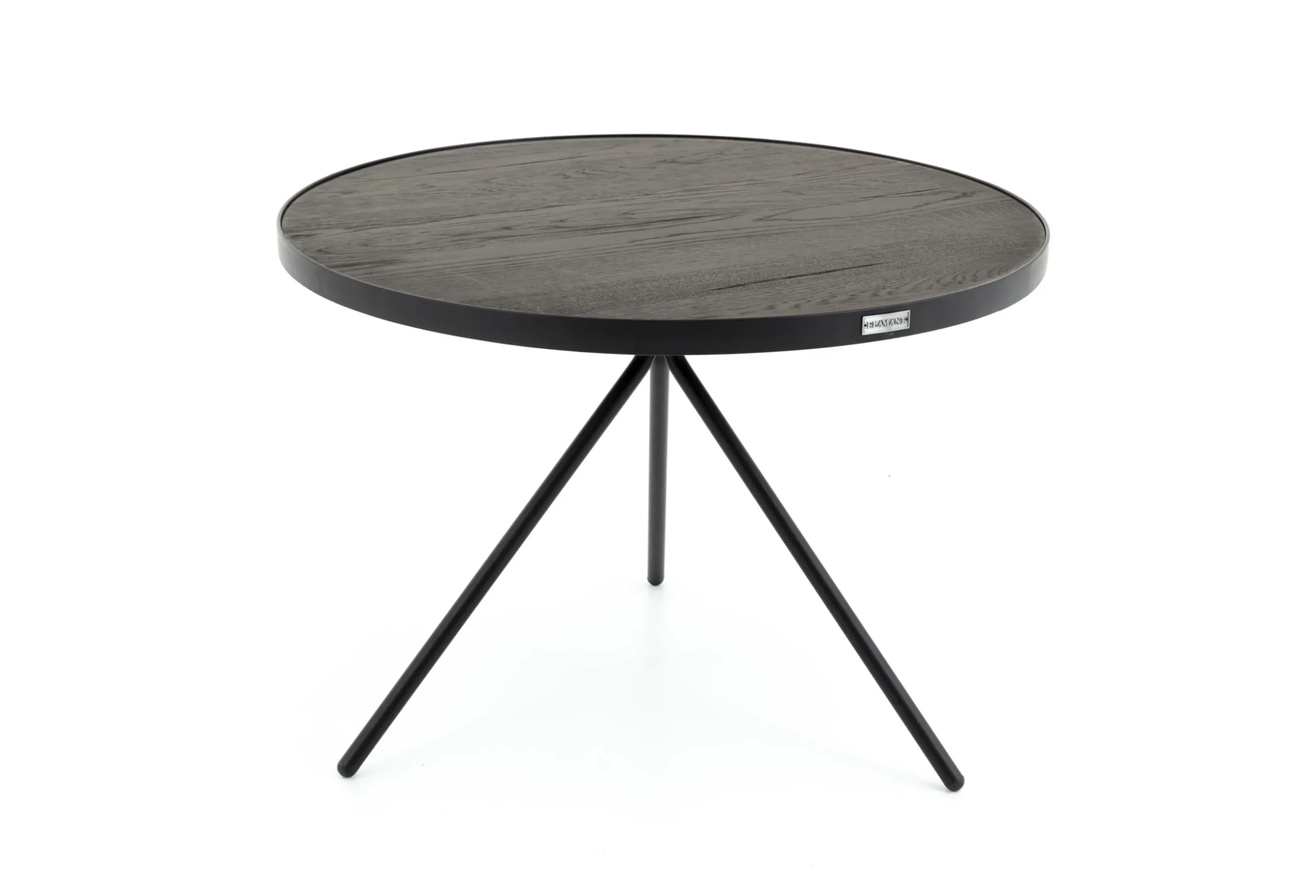 Madison, Side Table, Oak And Metal, Round, 60 Cm, Dark Brown